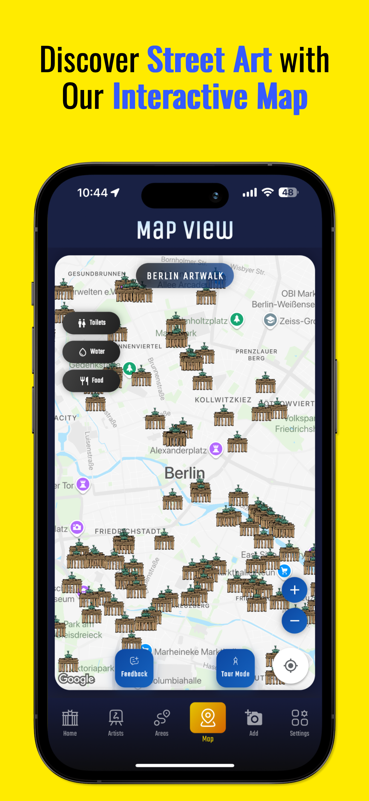 Berlin Artwalk app interface 2